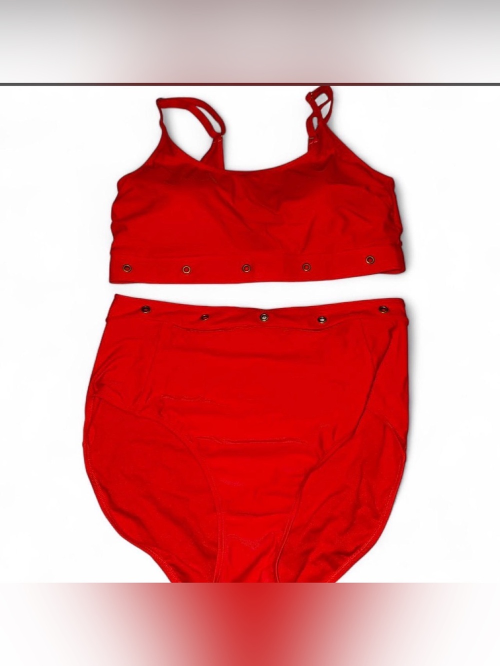 New York & Company Red/Orange High-Waist Bikini Set